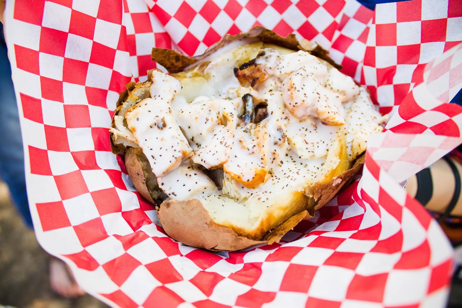 Smothered Baked Potato, Houston Rodeo Food Favorites | The Bella Insider
