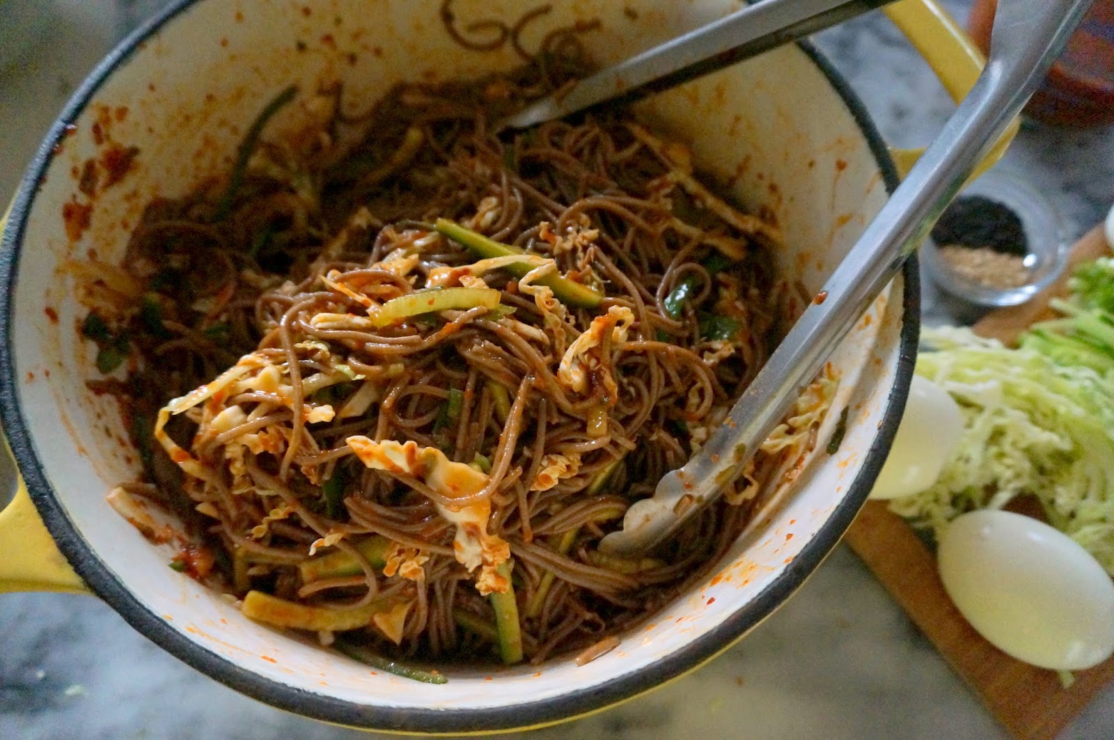 Korean Spicy Watermelon Noodles Soobak Naengmyun (수박냉면)