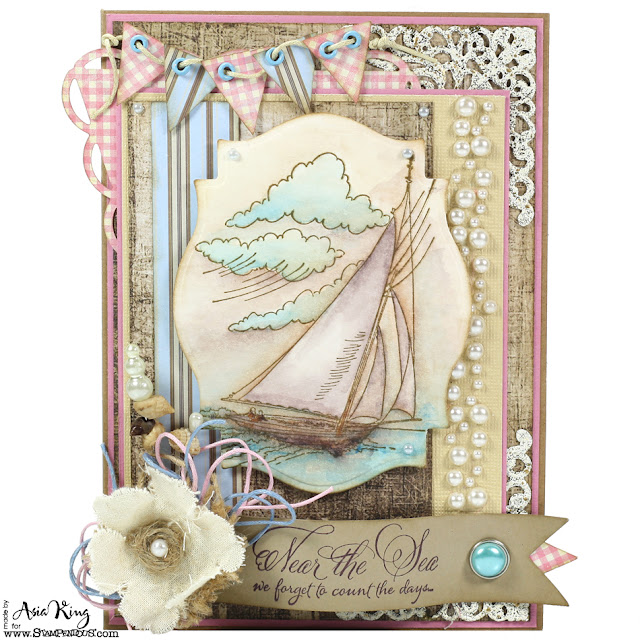 Near the sea nautical vintage card by Asia King