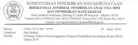 Salam semangat buat seluruh Pimpinan Pendidikan Masyarakat atau Lembaga Kursus dan Pelatih Jadwal Pelaksanaan Orientasi Teknis Penyelenggaraan Program Pendidikan Kecakapan Kerja (PKK) Tahun 2019