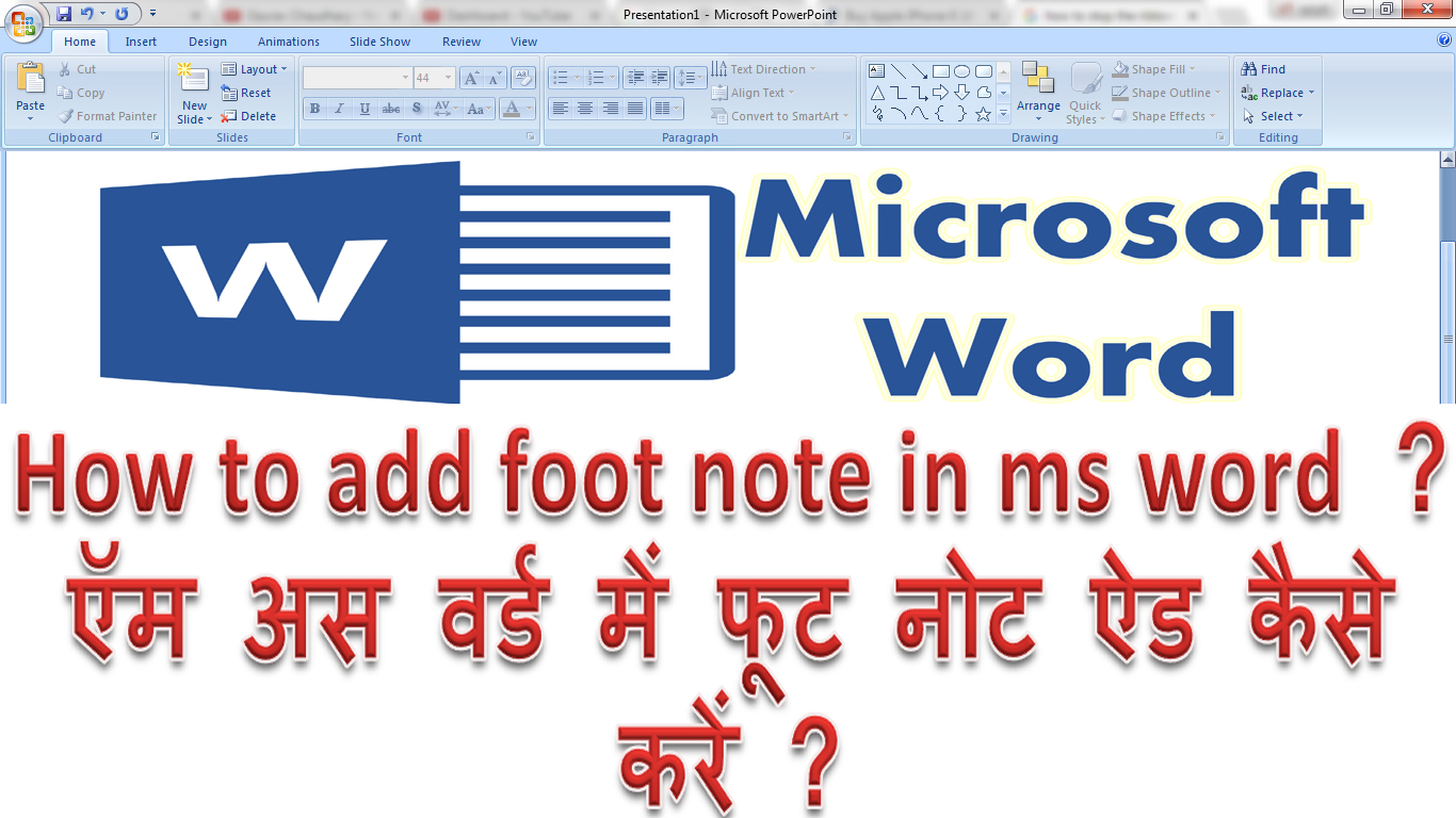 microsoft word me foot note kaise add kare Hindi jankari how to add