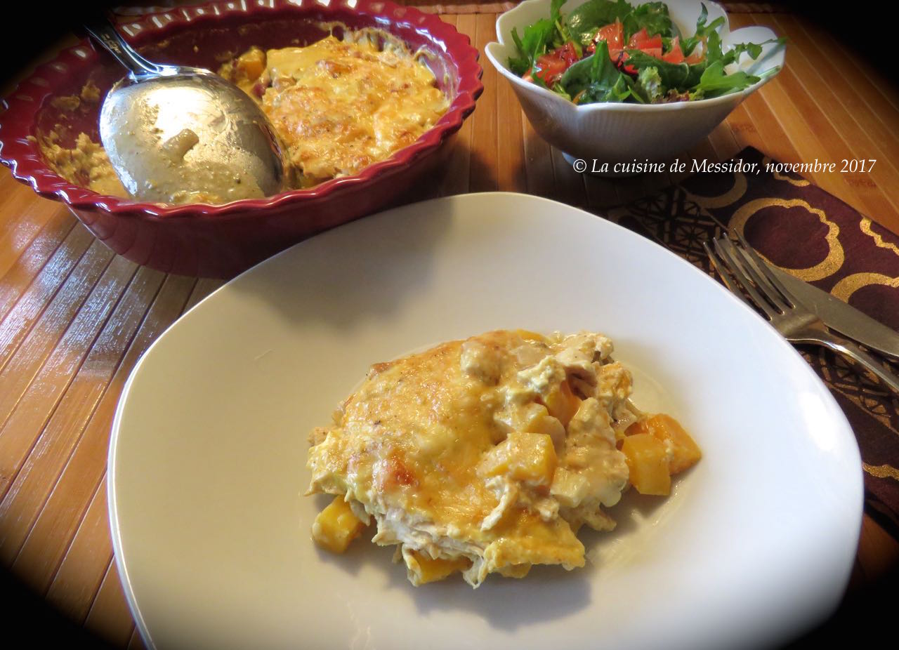 La cuisine de Messidor Gratin de poulet aux deux fromages