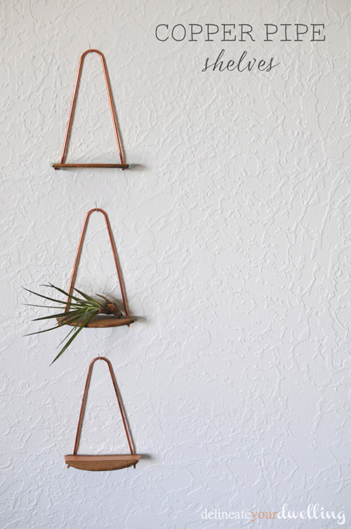 Copper Pipe Shelves, Delineate Your Dwelling #shelf #trend #walldecor