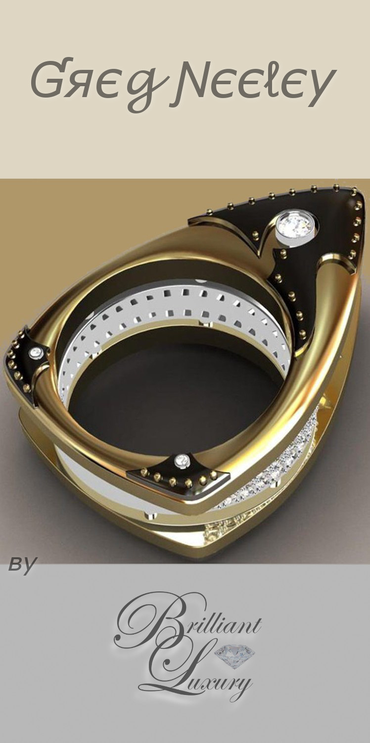 Brilliant Luxury ♦ Greg Neeley Floating Marquis Black Night Ladies Ring Brilliant Luxury ♦ Greg Neeley Floating Marquis Black Night Ladies Ring