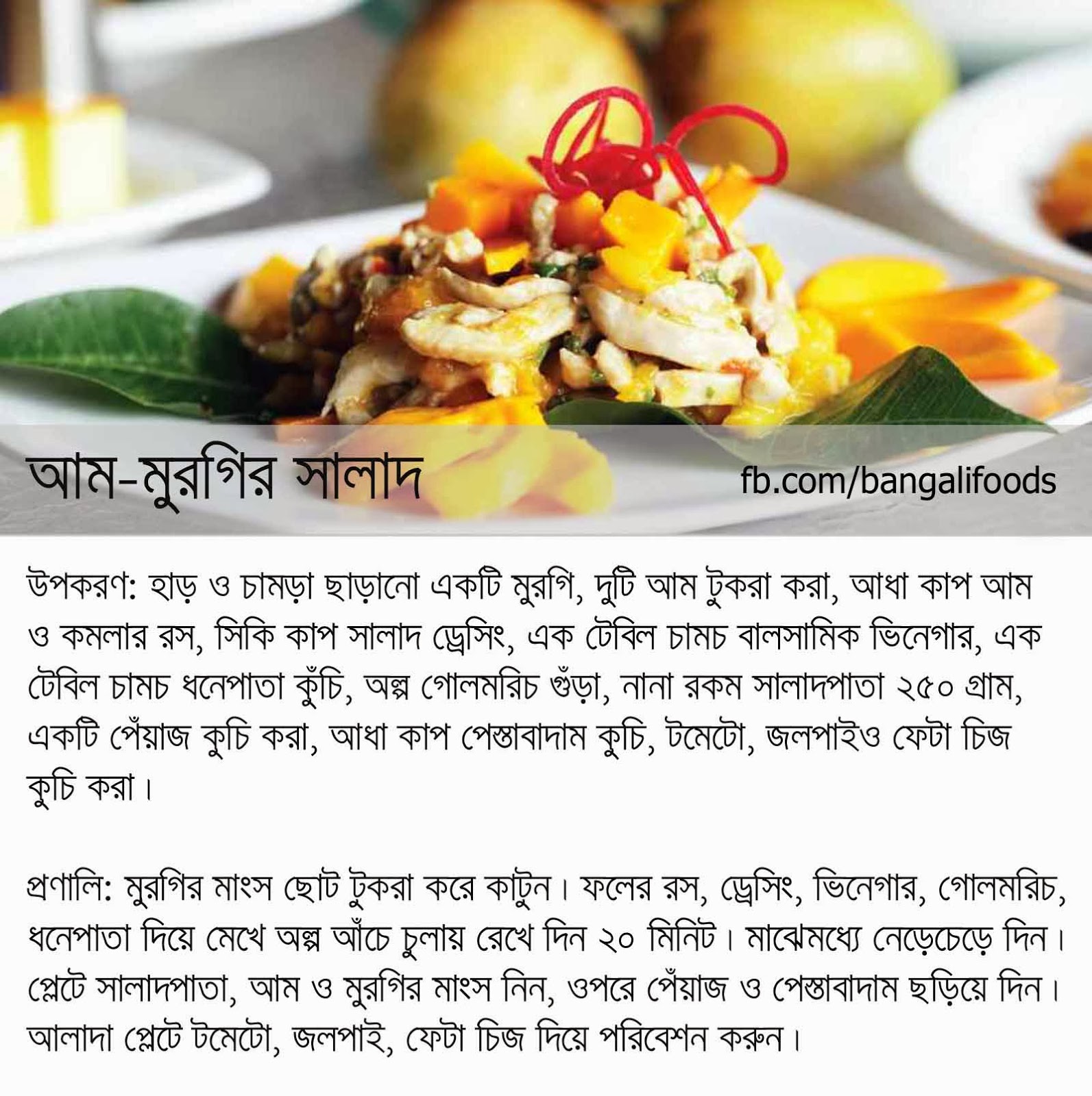 Bangali Foods Four Tasty Salad Recipe With Chicken in Bangla