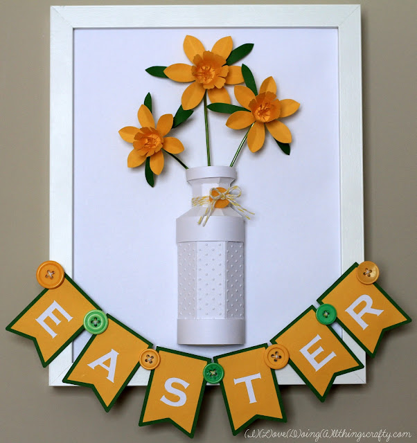 3D Easter Daffodil Vase Framed Paper Art | SVGCuts