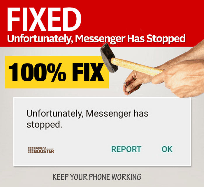 Fixing the process error of "Unfortunately, Messenger has stopped" — How do you fix Messenger has stopped on Android? How do I fix Facebook has stopped? Why does my messenger app keep closing? How do you fix unfortunately Apps has stopped? No any specific reason is present, but system libraries and its possibilities due to which the application is forcing the app shutting down with the error message. Here in this page, I'll discuss how you can fix by following quick steps shown below to solve "Unfortunately Facebook Messenger Has Stopped on Android" error.