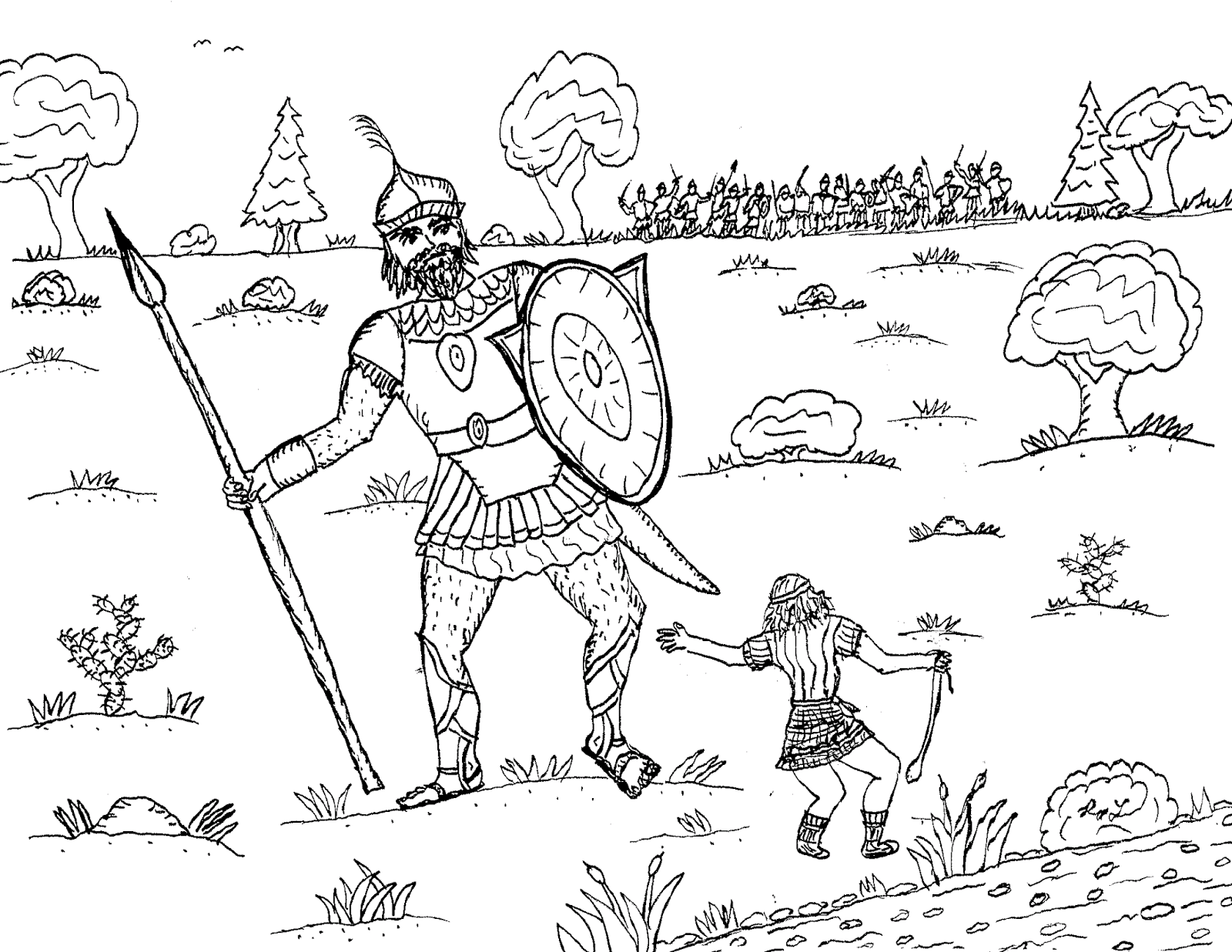 Robin's Great Coloring Pages: David and Goliath