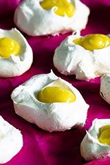 Pavlova Royal Eggs w/ Lemon Curd Yolks