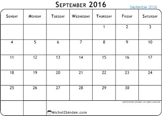 Free Printable Calendar September 2016 Free Printable Calendar September 2016