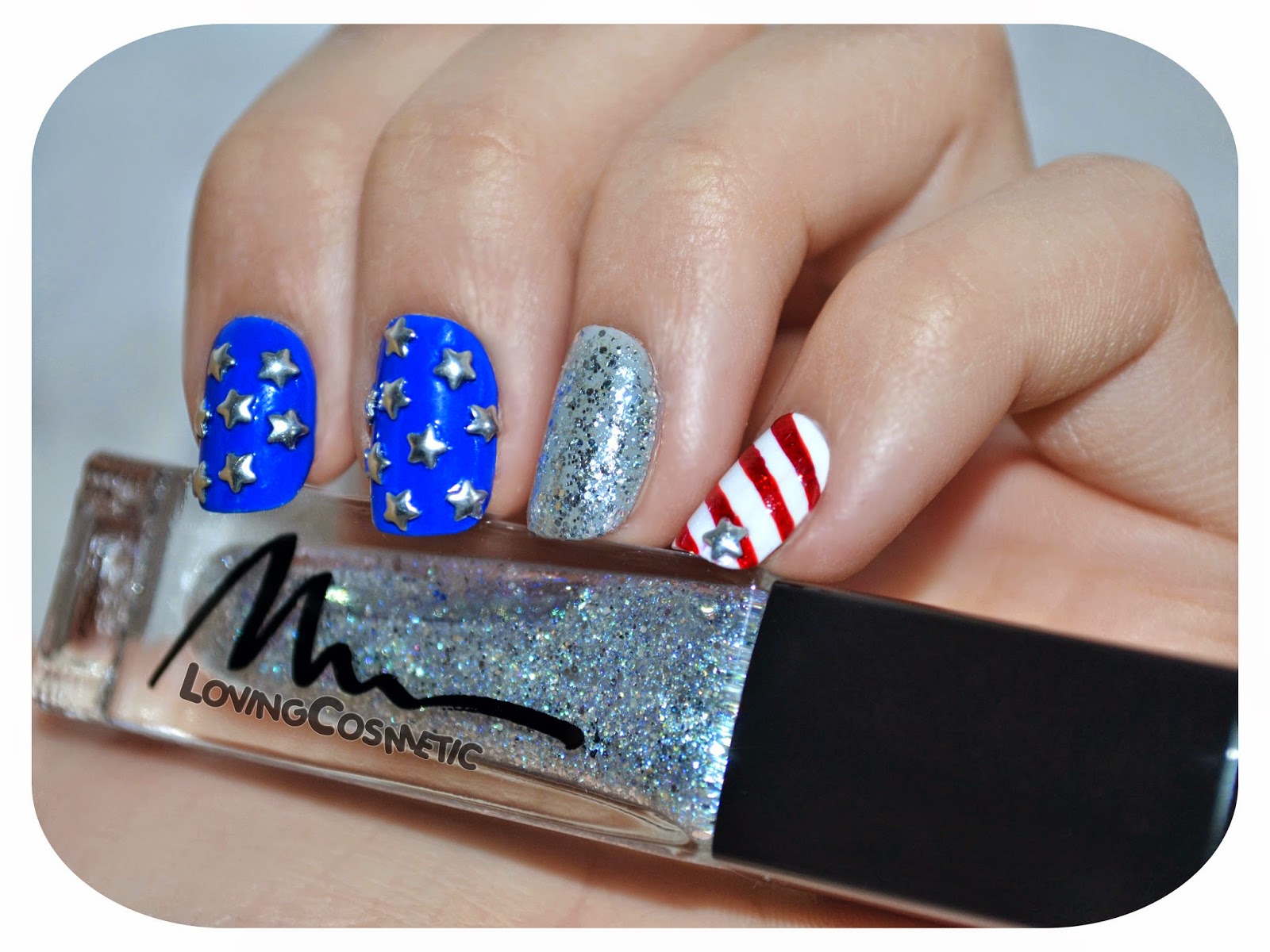 Nail Art USA Flag + BornPrettyStore LovingCosmetic