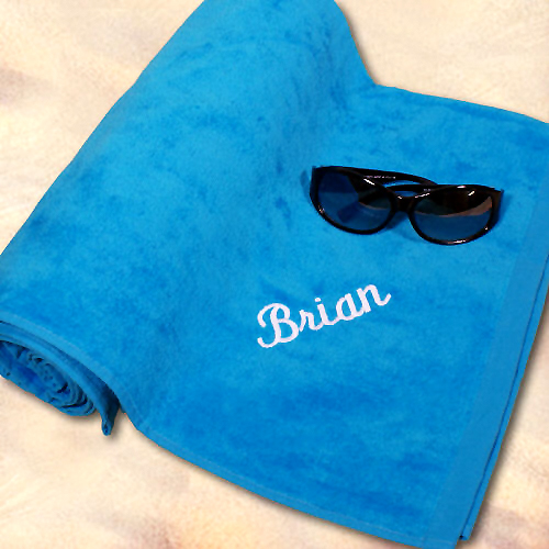 Personalized Gifts Towel Blue Beach Personalized Embroidered Towels