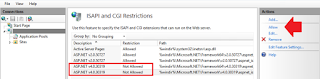 404.2 error: ISAPI and CGI Restriction list settings on the Web server