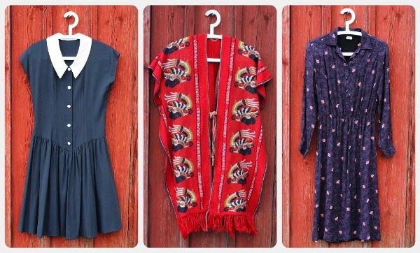 vintage dress poncho pontso 70-luku 70's fashion kirppis thrift thrifted fashion 