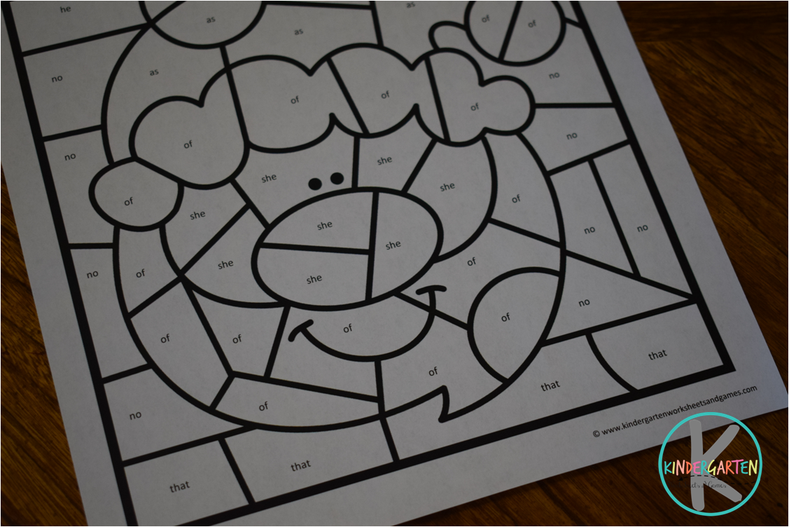 Free Christmas Color By Sight Word