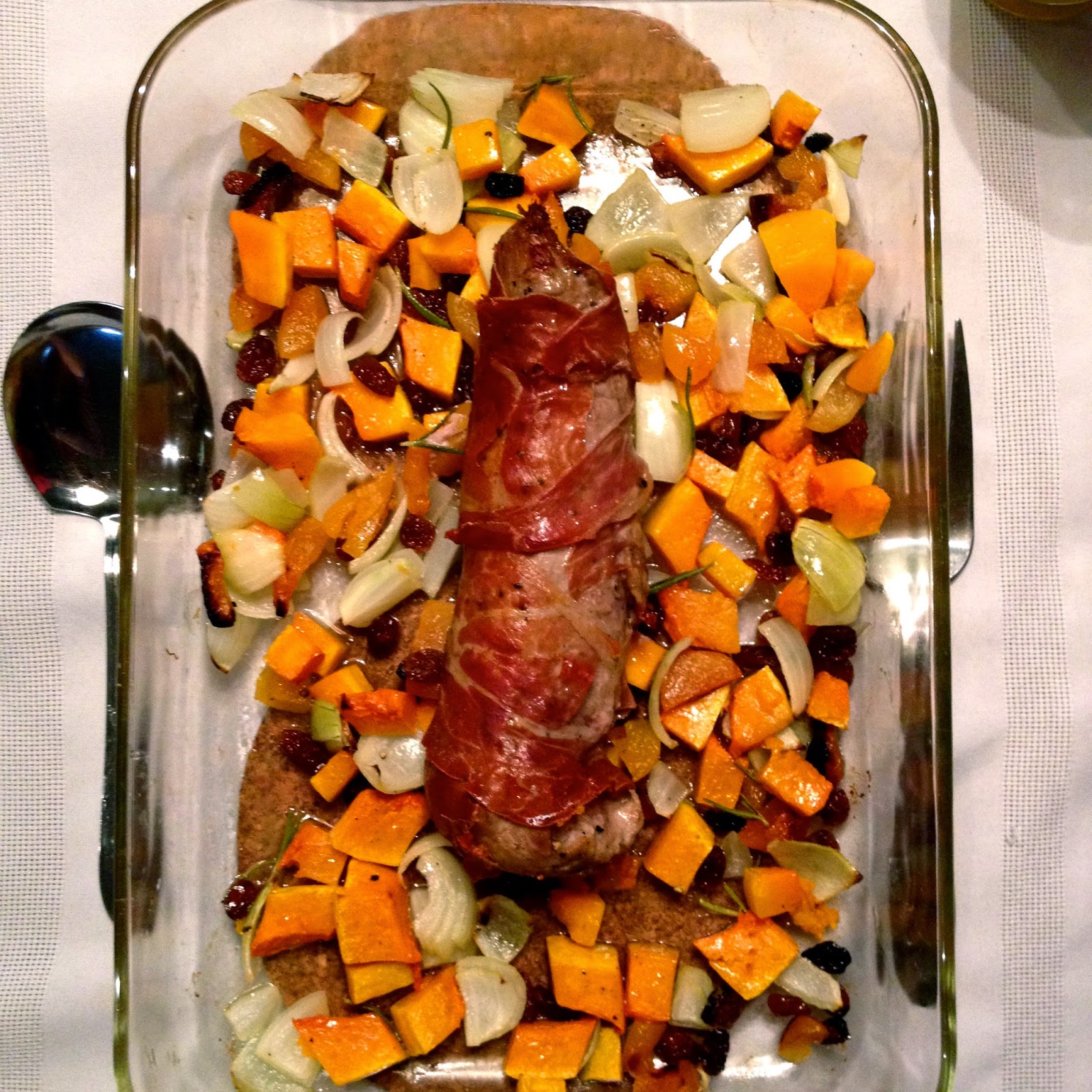 My Kitschy Kitchen Roasted ProsciuttoWrapped Pork Tenderloin with
