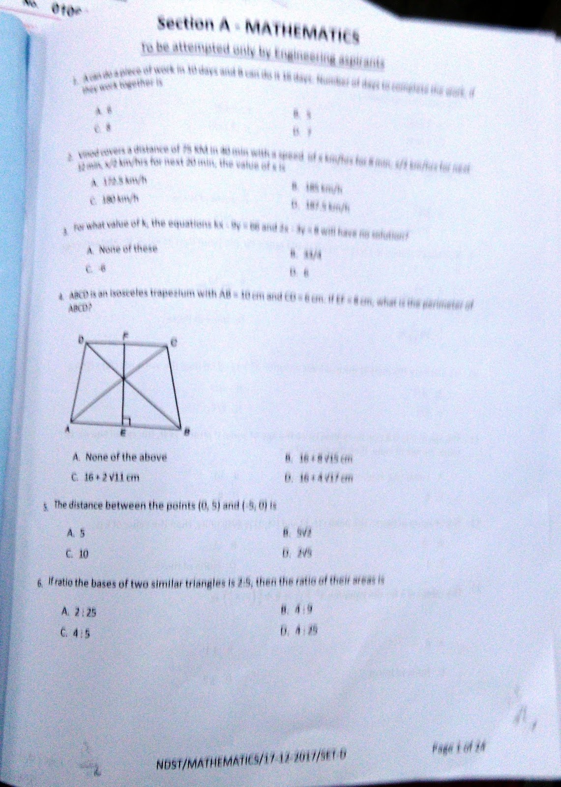 TECH GARCON DAKSHANA FOUNDATION Scholarship Test paper for Class X