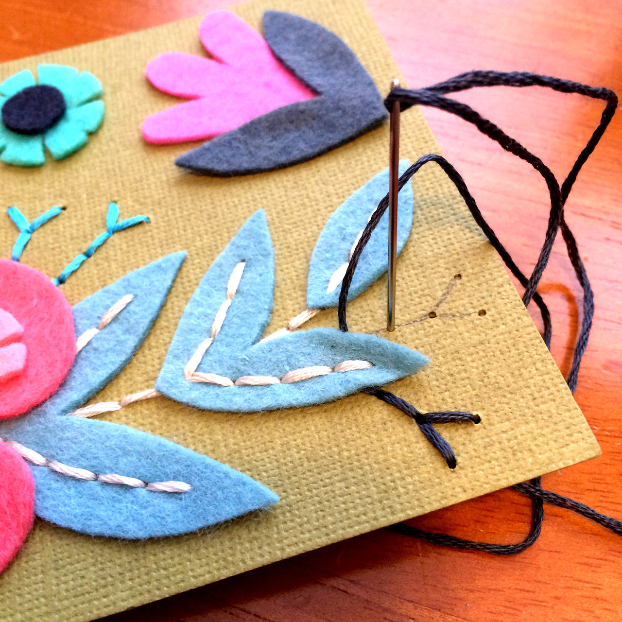 hand stitched flora card mmmcrafts Bloglovin’