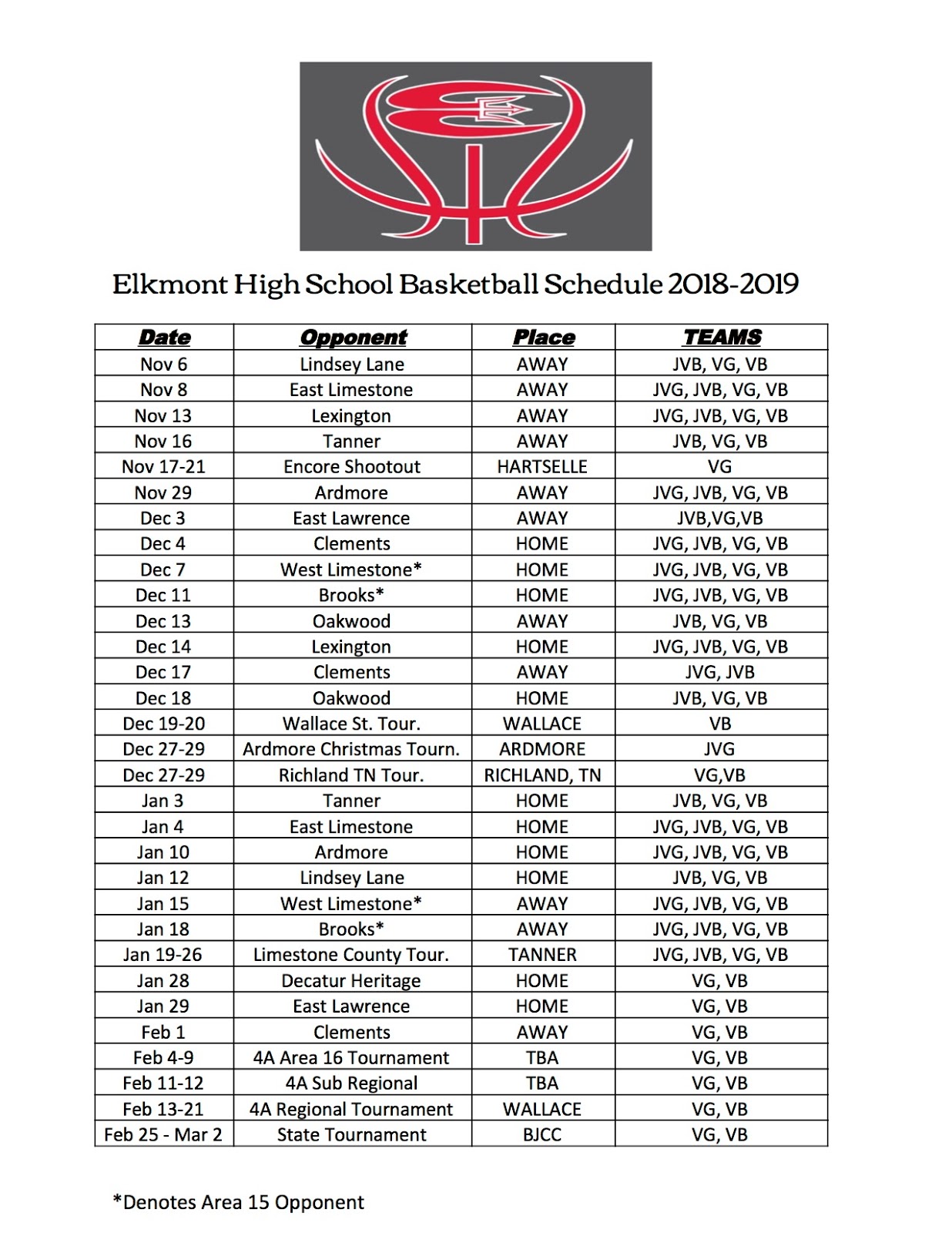 ELKMONT BASKETBALL: JUNIOR VARSITY