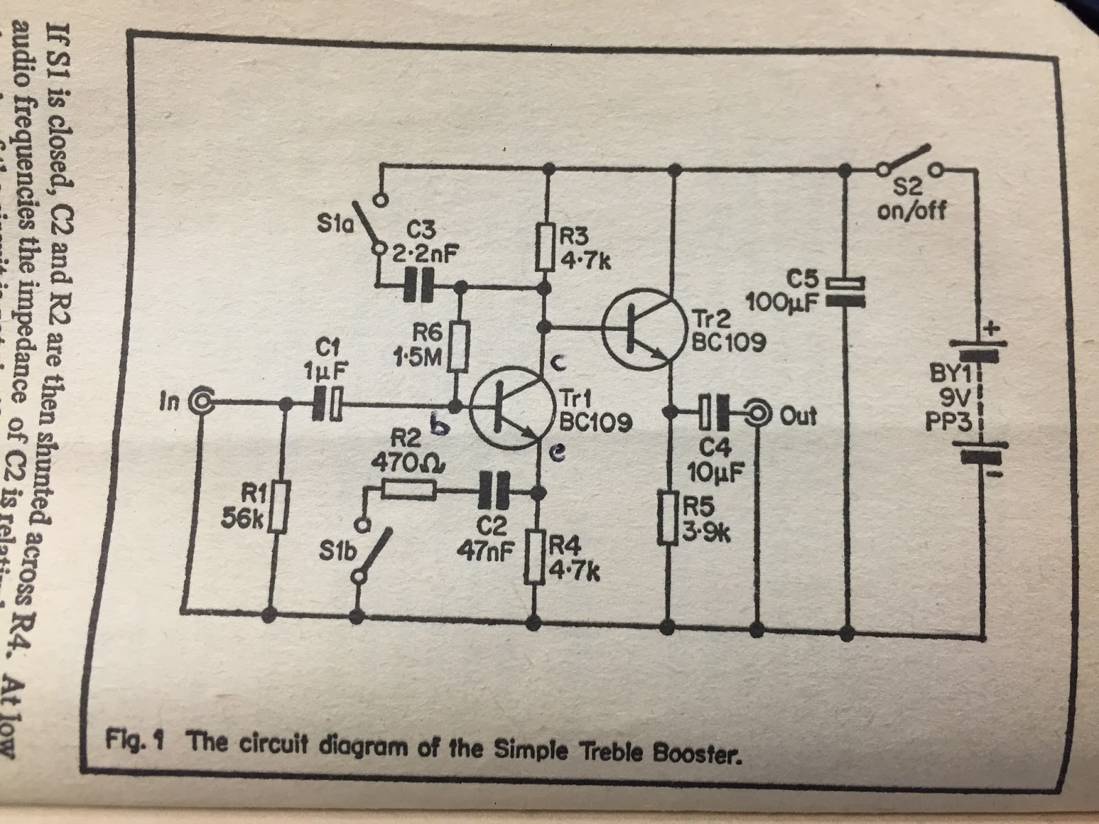 Treble Booster Circuit Diagram