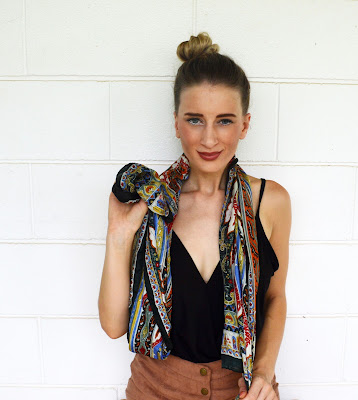 boho silk scarf