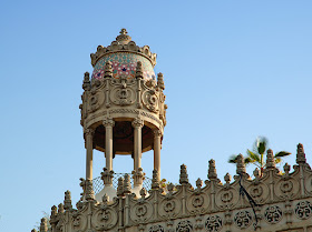 Detail of Casa Lleó i Morera at Passeig de Gracia 35, Barcelona, Spain
