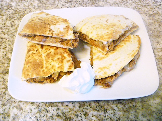 Beefy Quesadillas - perfect use for leftover taco meat.  Delishhh! - Slice of Southern