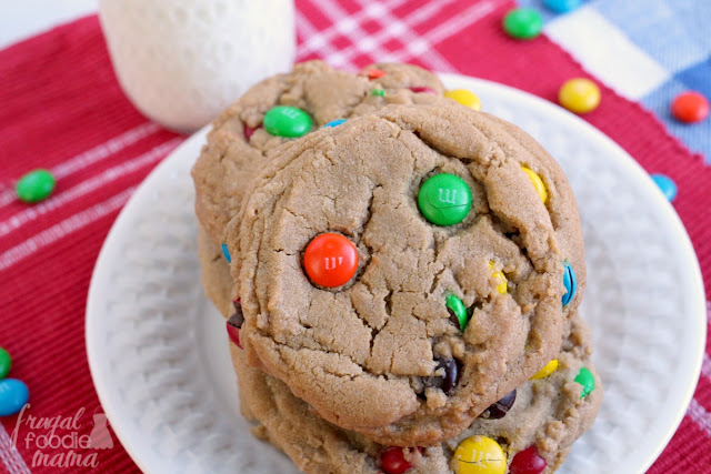 Chock full of M&M's & cookie butter, these thick & soft Bakery Style Cookie Butter M&M's Cookies are so easy to make at home.