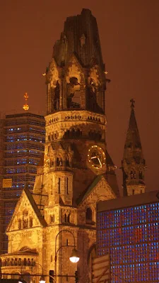 Kaiser Wilhelm Memorial Church at night in Berlin, Germany