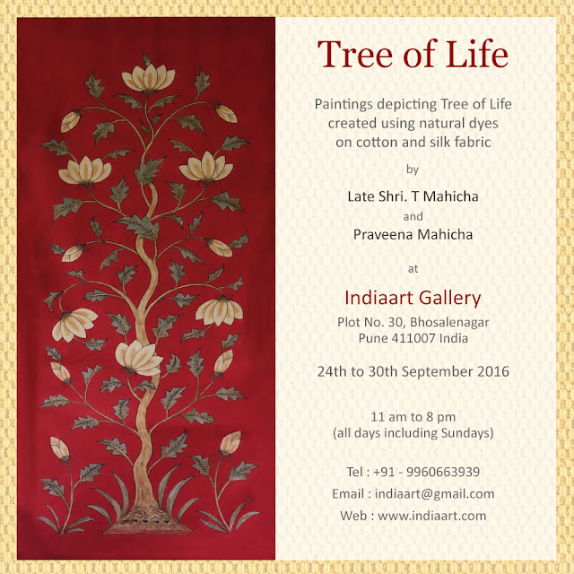 Tree of Life - paintings in natural colours on silk and cotton fabric by late Shri. T. Mahicha and Praveen Mahicha (www.indiaart.com)