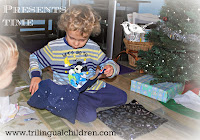boy opening christmas presents