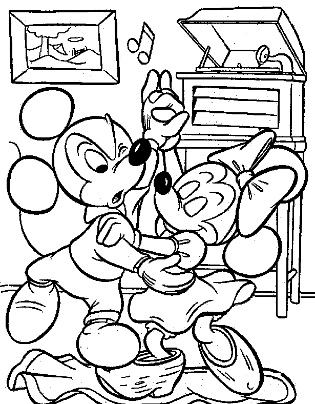 Drawing Mickey and Minnie coloring ~ Child Coloring