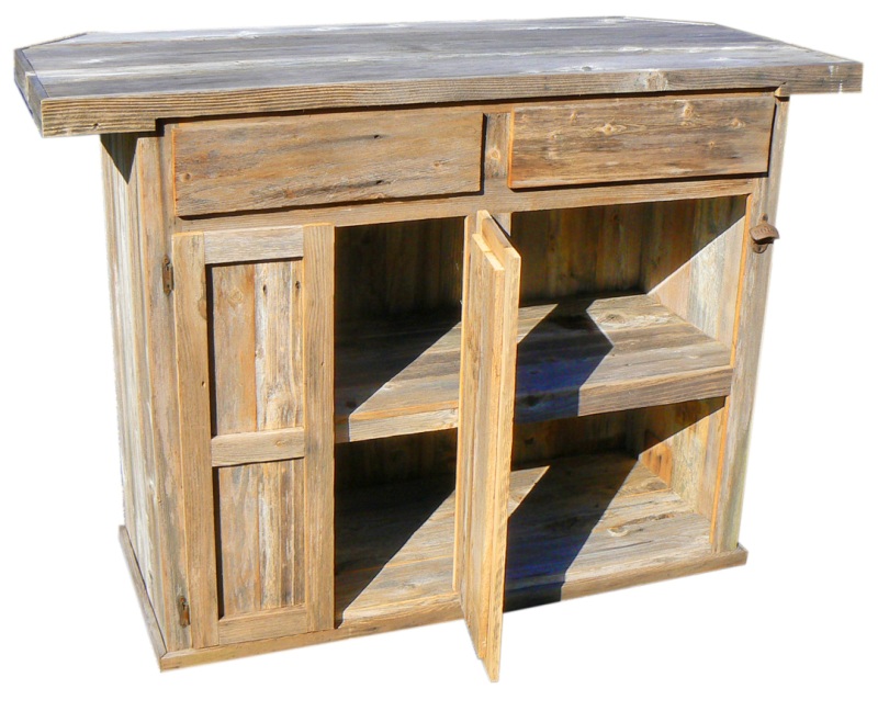 Outdoor Kitchen Outdoor Wooden Bar, Danby Refrigerator And Double Wine