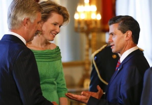 King Philippe of Belgium and Queen Mathilde of Belgium met with participants of the EU-CELAC at the Royal Palace