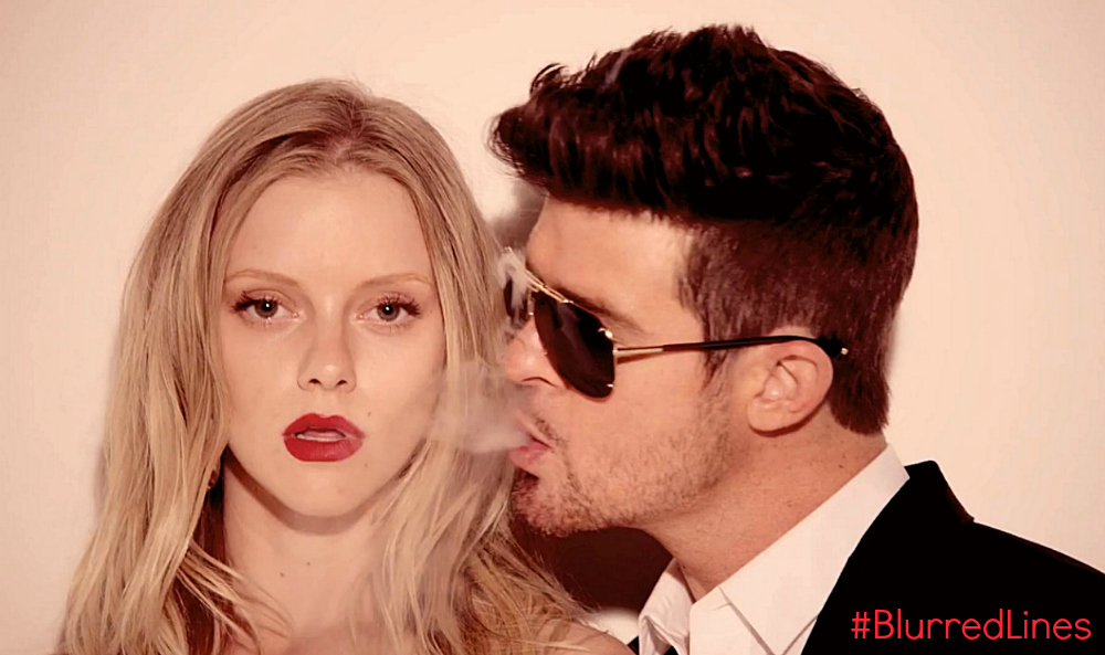 BLURRED LINES - ROBIN THICKE T.I PHARRELL WITH LYRIC ON DELUXSHIONIST SONG