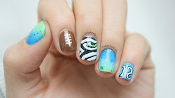 nail bowl super nails doing xlix seahawks seahawk pals polish