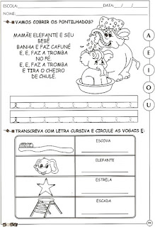 vogal Atividade com vogal E