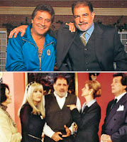 Juan Luis Galiardo y Sancho Gracia en la serie Puerta con puerta