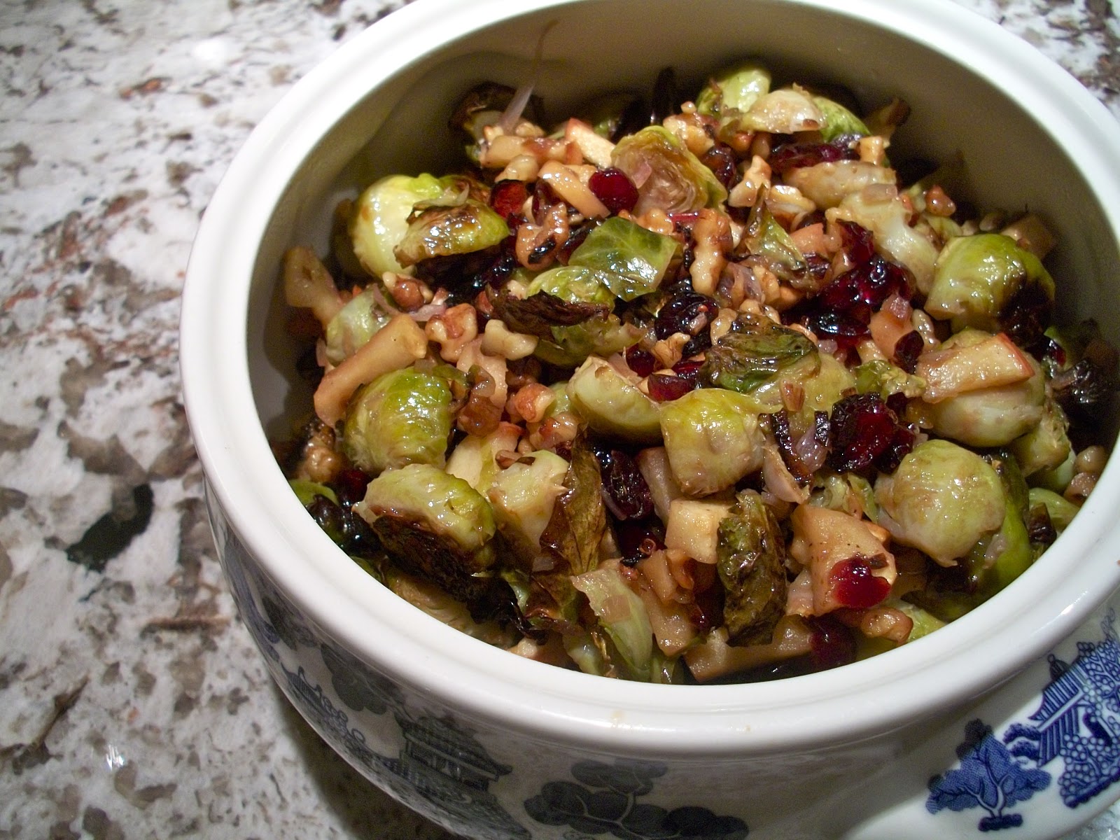 Brooke Bakes Roasted Brussels Sprouts with Apples, Walnuts, and