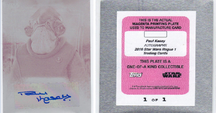 2016 Topps Star Wars Rogue One 1 autograph Paul Kasey as ADMIRAL RADDUS 