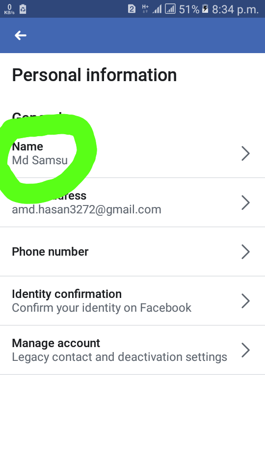 Facebook name change