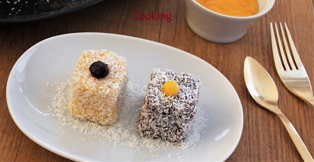 Lamingtons Recipe with chocolate and orange curd