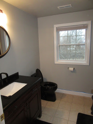 the finished bathroom after painting.
