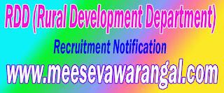 RDD (Rural Development Department) Recruitment Notification RDD (Rural Development Department) Recruitment Notification