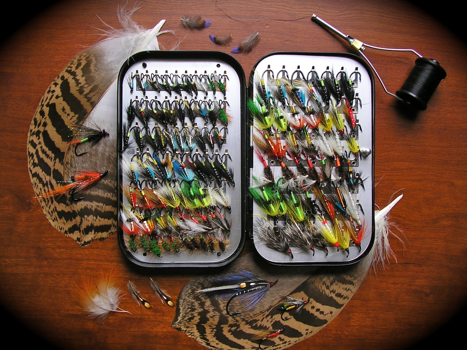Atlantic Salmon Flies Fly Box, old