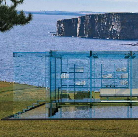 transparent glass house