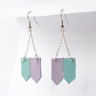 How to make popsicle stick earrings DIY upcycled popsicle stick earrings