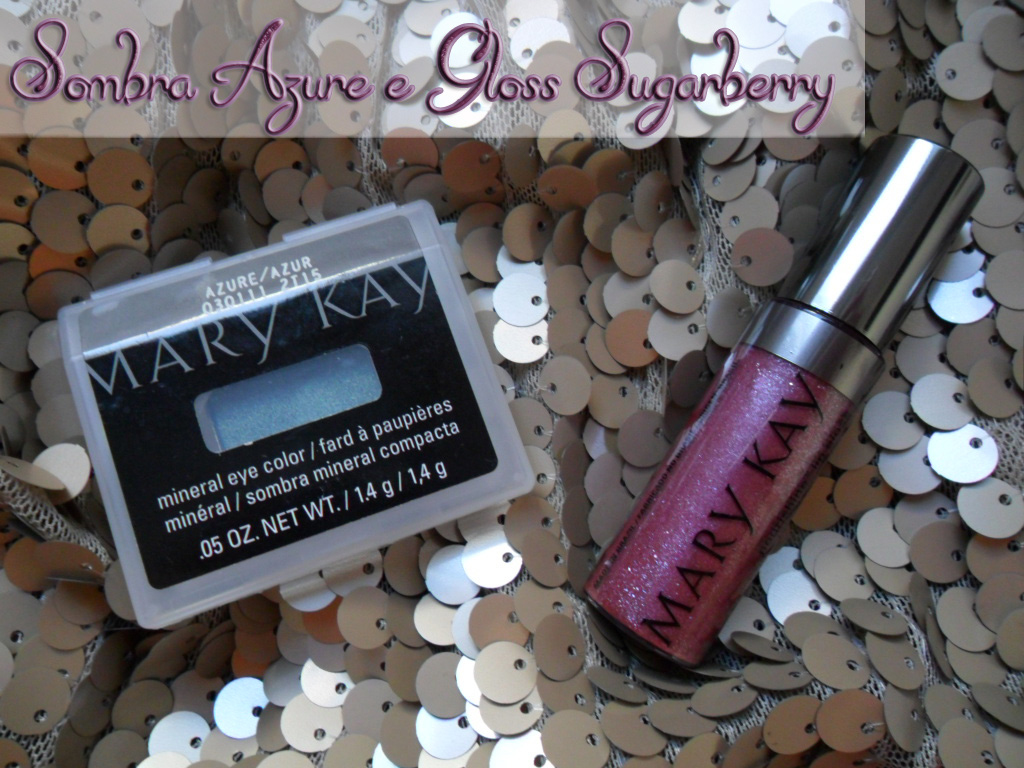 Sombras e Pincéis Produtinhos Mary Kay sombra Azure e gloss Sugarberry