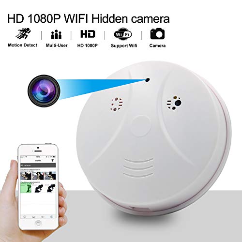 WiFi IP Smoke Detector Camera Monitor Motion Detection Nanny SpyCam DVR HD 1080P